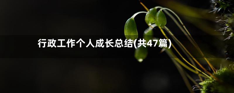 行政工作个人成长总结(共47篇)