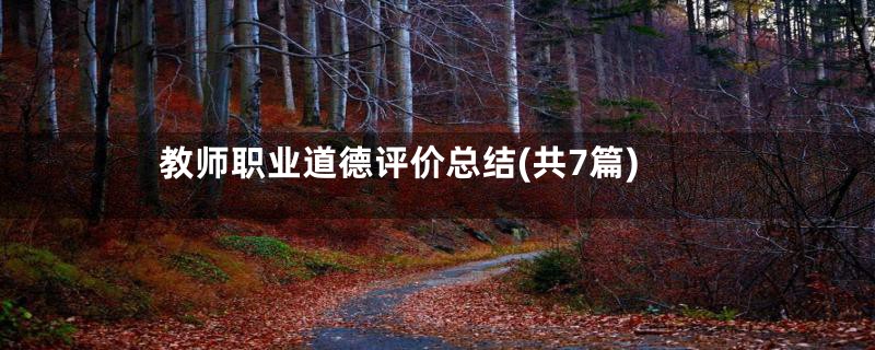 教师职业道德评价总结(共7篇)