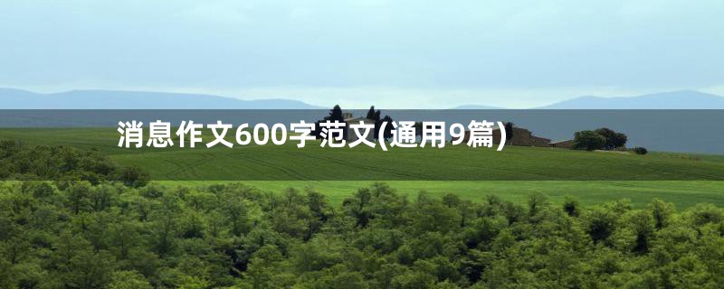 消息作文600字范文(通用9篇)