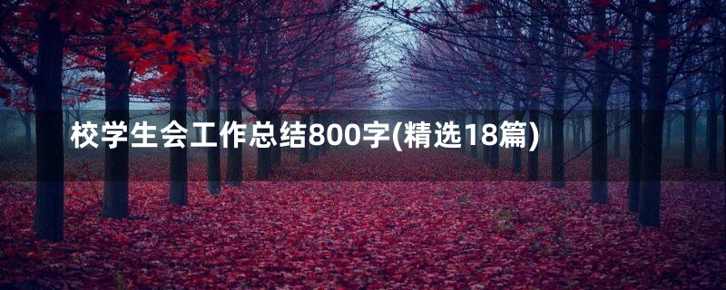 校学生会工作总结800字(精选18篇)