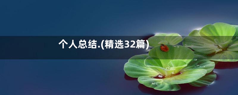 个人总结.(精选32篇)