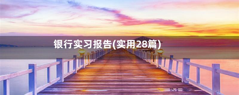银行实习报告(实用28篇)