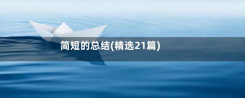 简短的总结(精选21篇)