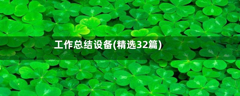 工作总结设备(精选32篇)