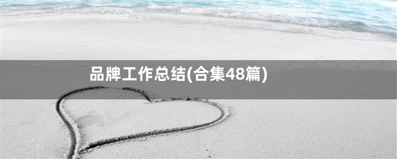 品牌工作总结(合集48篇)