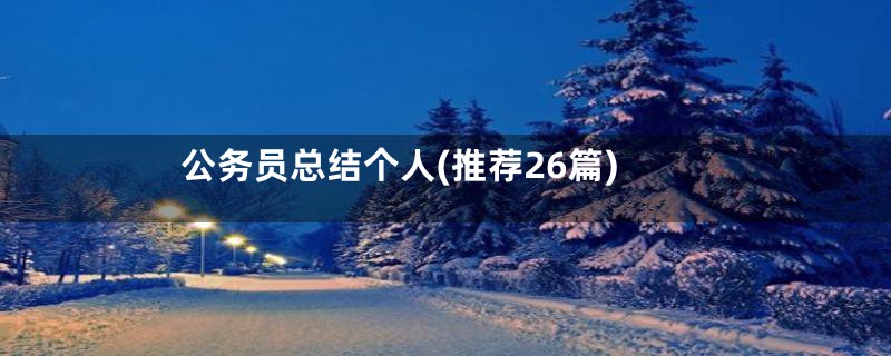 公务员总结个人(推荐26篇)