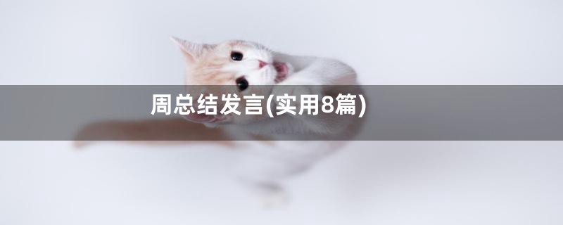 周总结发言(实用8篇)