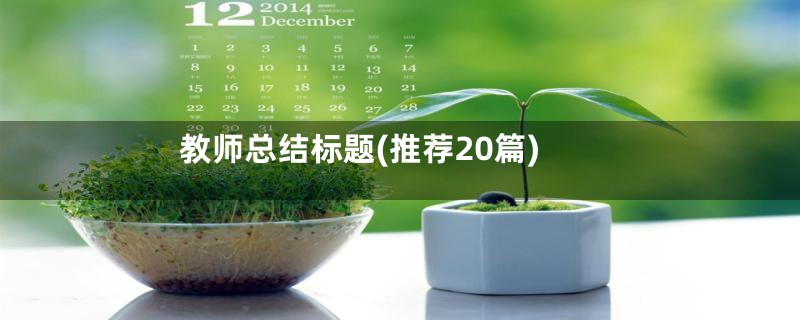 教师总结标题(推荐20篇)