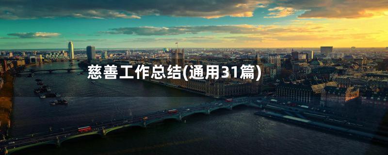 慈善工作总结(通用31篇)