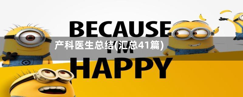 产科医生总结(汇总41篇)