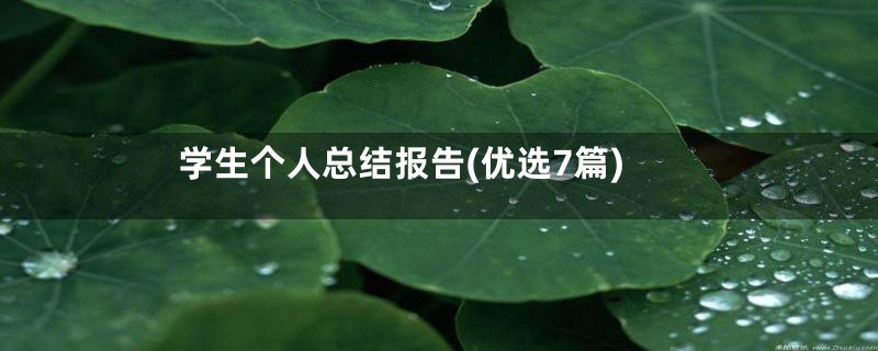 学生个人总结报告(优选7篇)