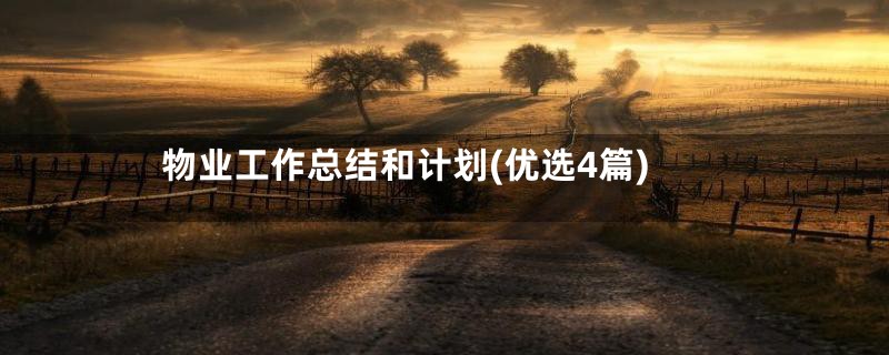 物业工作总结和计划(优选4篇)