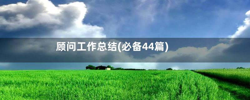 顾问工作总结(必备44篇)