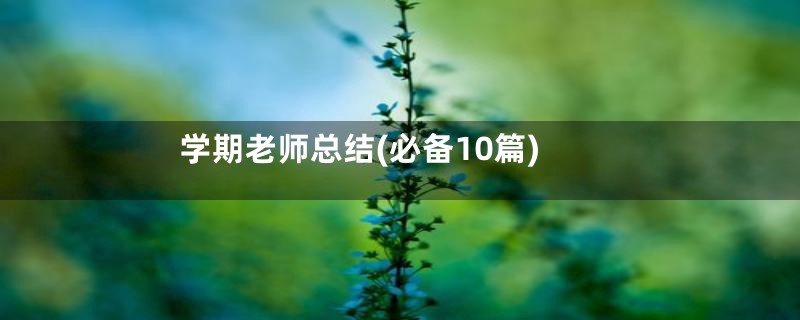 学期老师总结(必备10篇)