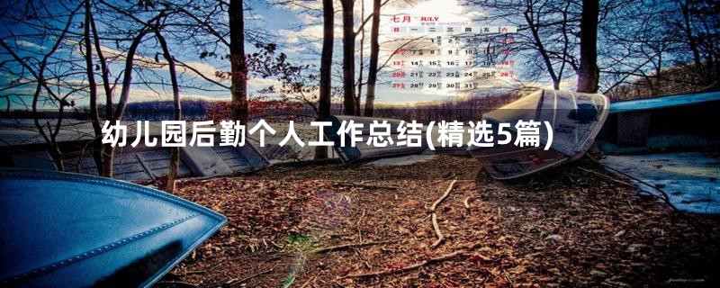 幼儿园后勤个人工作总结(精选5篇)