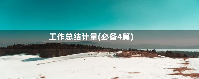 工作总结计量(必备4篇)