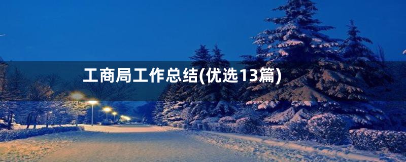 工商局工作总结(优选13篇)