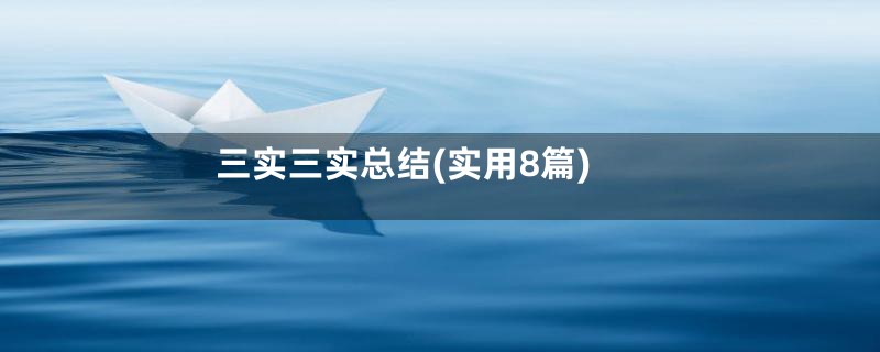 三实三实总结(实用8篇)