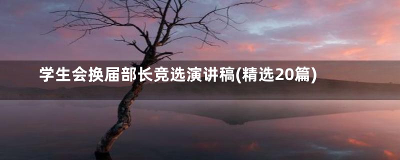 学生会换届部长竞选演讲稿(精选20篇)