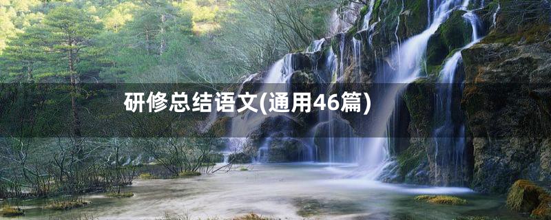 研修总结语文(通用46篇)