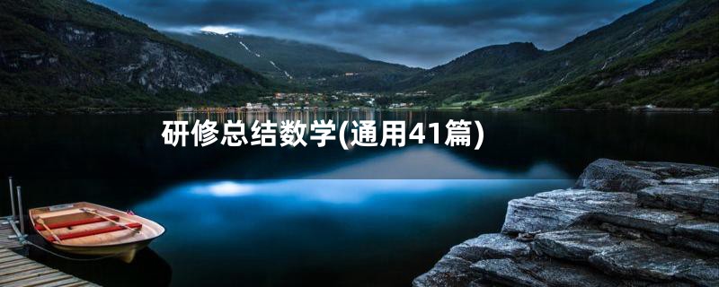 研修总结数学(通用41篇)