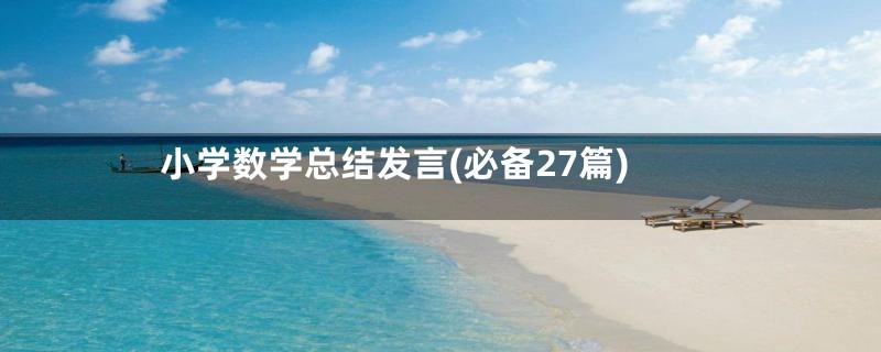 小学数学总结发言(必备27篇)