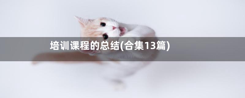 培训课程的总结(合集13篇)