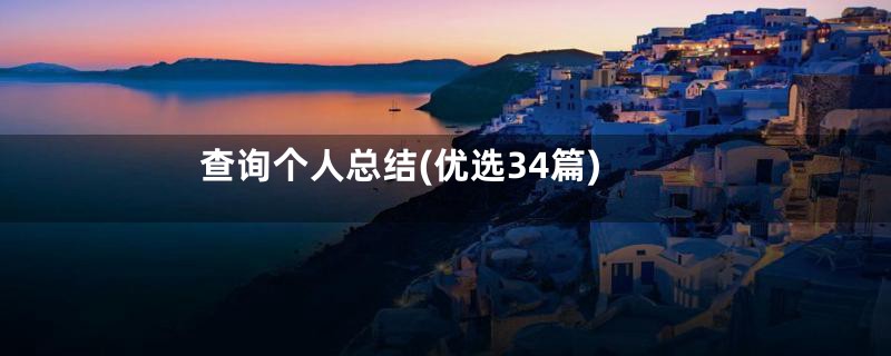 查询个人总结(优选34篇)
