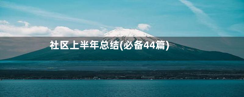 社区上半年总结(必备44篇)