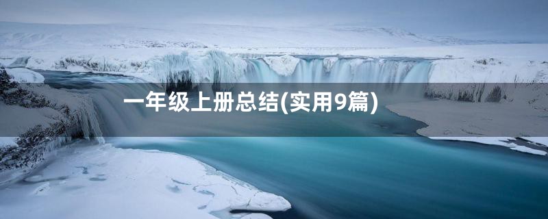 一年级上册总结(实用9篇)