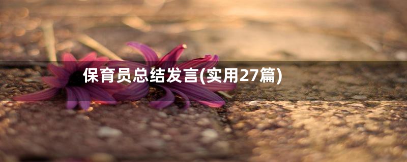 保育员总结发言(实用27篇)