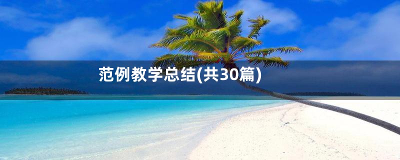 范例教学总结(共30篇)