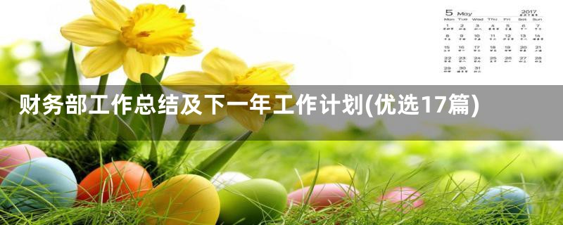 财务部工作总结及下一年工作计划(优选17篇)
