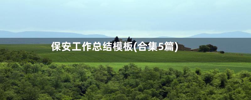 保安工作总结模板(合集5篇)