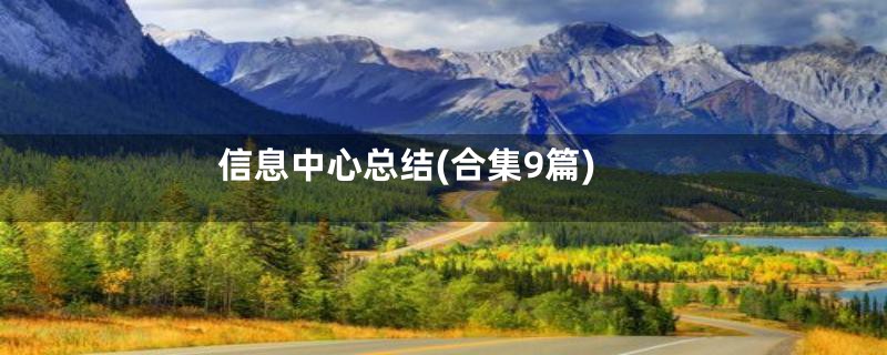 信息中心总结(合集9篇)
