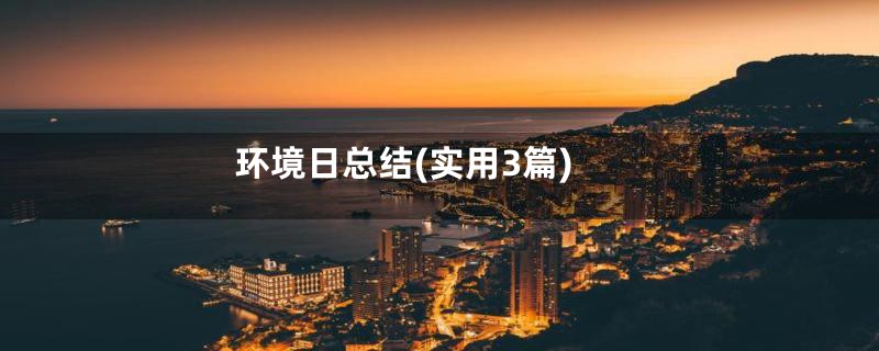 环境日总结(实用3篇)