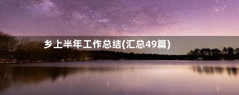 乡上半年工作总结(汇总49篇)