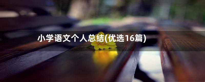 小学语文个人总结(优选16篇)
