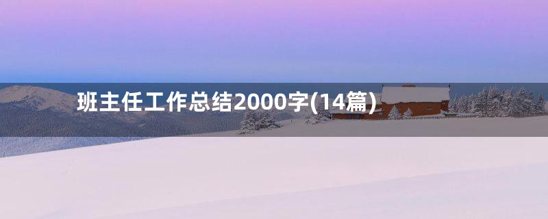 班主任工作总结2000字(14篇)