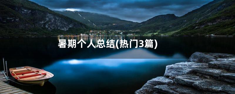 暑期个人总结(热门3篇)
