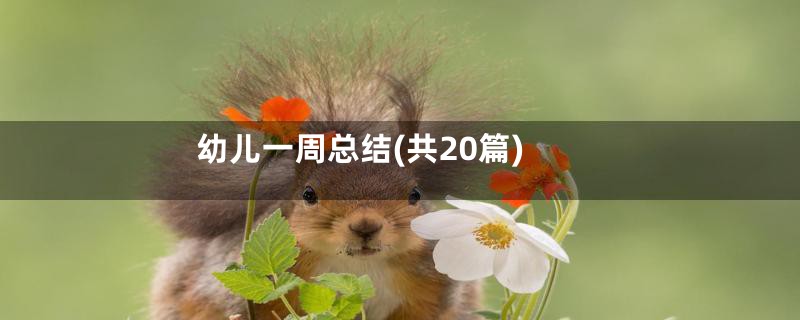 幼儿一周总结(共20篇)
