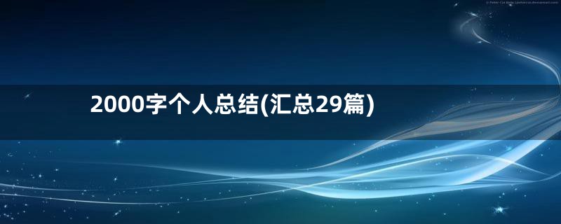 2000字个人总结(汇总29篇)