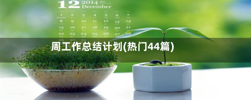 周工作总结计划(热门44篇)