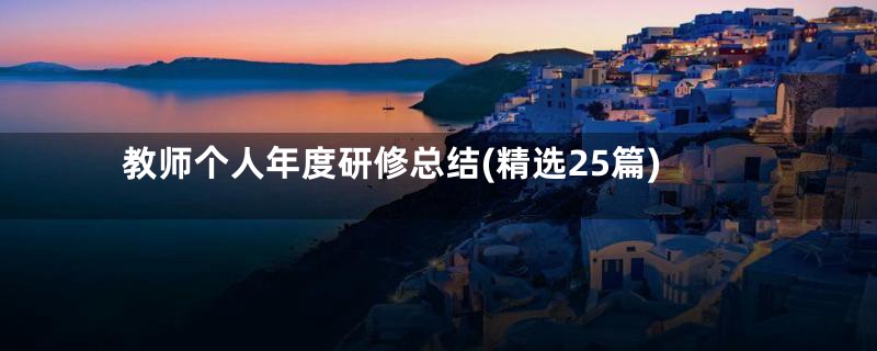 教师个人年度研修总结(精选25篇)