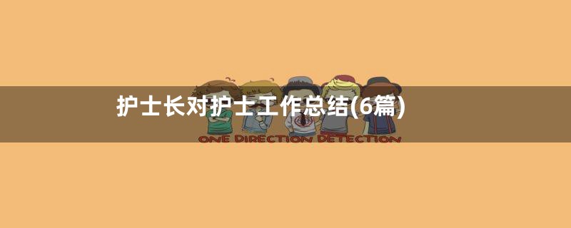 护士长对护士工作总结(6篇)