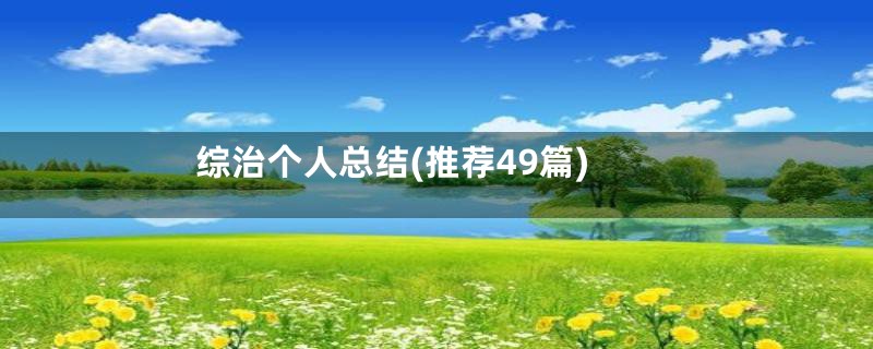 综治个人总结(推荐49篇)
