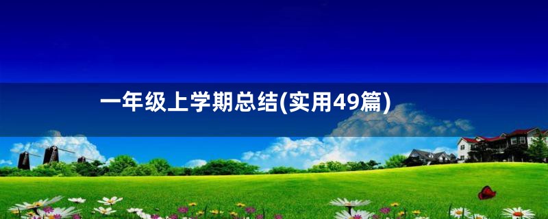 一年级上学期总结(实用49篇)