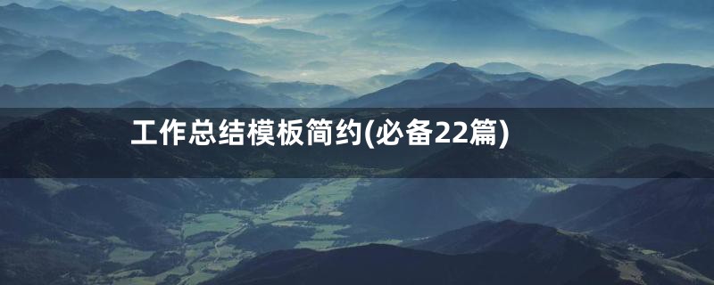 工作总结模板简约(必备22篇)