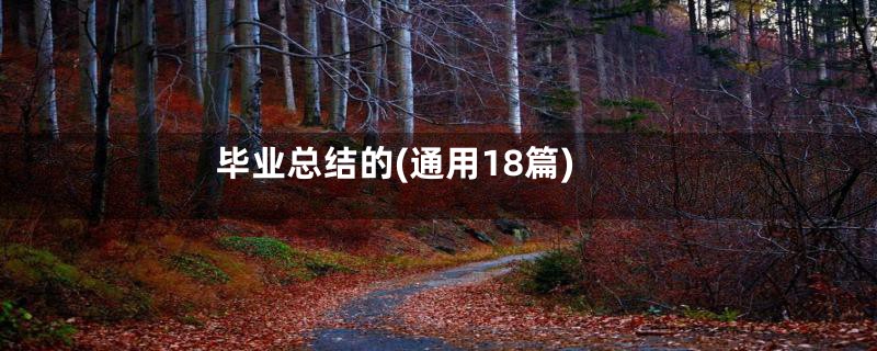 毕业总结的(通用18篇)