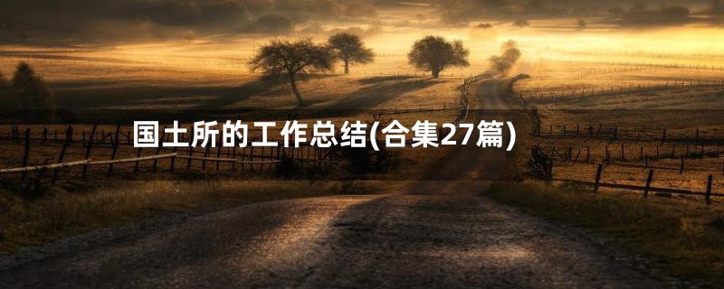 国土所的工作总结(合集27篇)